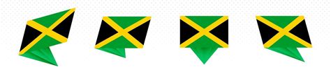 Flag of Jamaica in modern abstract design, flag set. 10693782 Vector ...