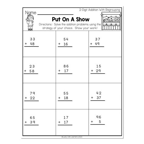 2nd Grade Math Worksheets - Place Value - 2-Digit Addition With ...