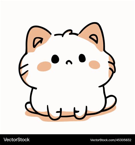 Cute cat kawaii chibi drawing style Royalty Free Vector