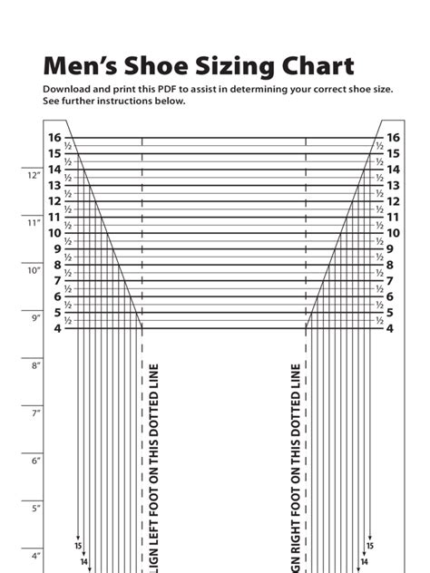 Men's Shoe Size Chart Printable