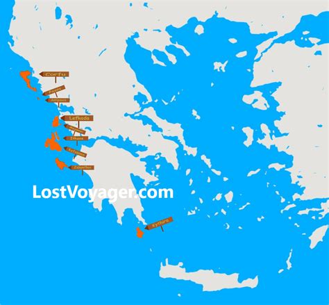 Ionian Islands Map - Lost Voyager