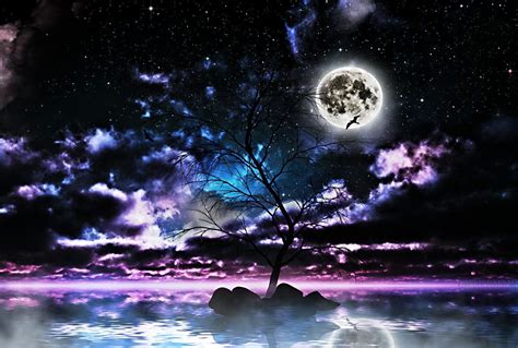 Moon Over Ocean Waves Wallpapers - Wallpaper Cave