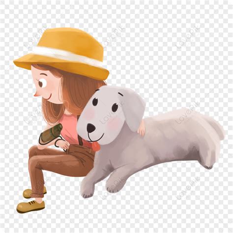 Girl And Puppy, Girl Vector, Brown Girl, Dog Girl PNG Picture And ...