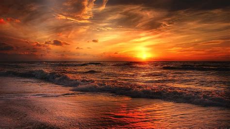 1366x768 Beach North Sea Sunset Laptop HD ,HD 4k Wallpapers,Images ...