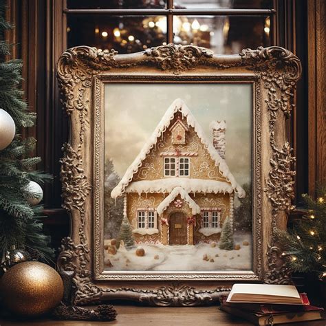 Gingerbread House Christmas Wall Art Decor Poster Print - Etsy