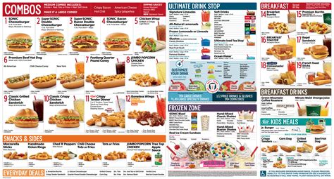 Sonic Drive-In menu in Westminster, Maryland, USA