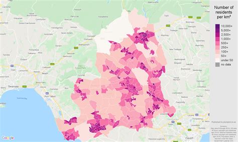 Mid-Glamorgan population stats in maps and graphs.