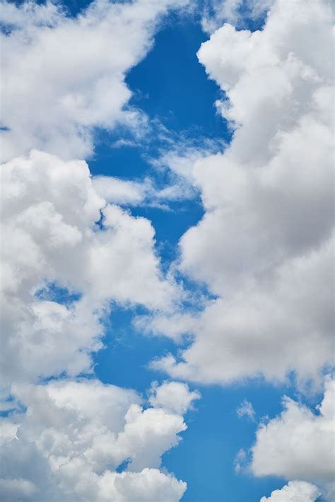 HD wallpaper: white clouds on blue sky, panorama, flyers, clouds form ...