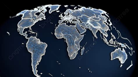 World Map Visualized In 3d Rendering Background, Blue Wallpaper, 3d ...