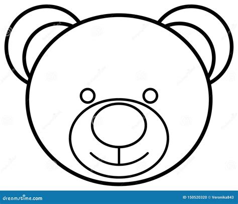 Teddy Bear Head Outline Icon. Vector Illustration Stock Vector ...