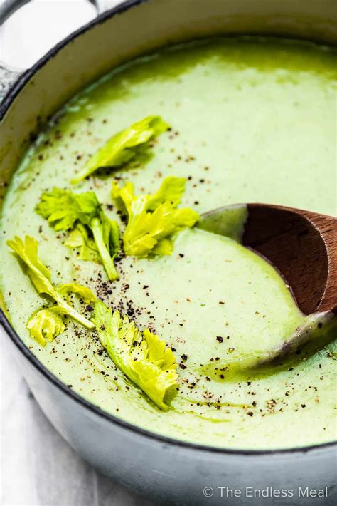 Cozy Celery Soup (easy + healthy recipe!) - The Endless Meal®