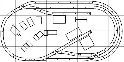 Model Railroad Track Plan - HO Scale "Factory Town" for 4x8 Platform