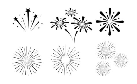 Fireworks Silhouette Vector