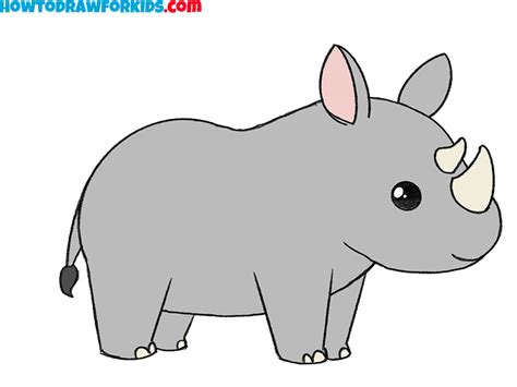 How To Draw A Rhinoceros Easy Drawing Tutorial For Kids Drawing ...