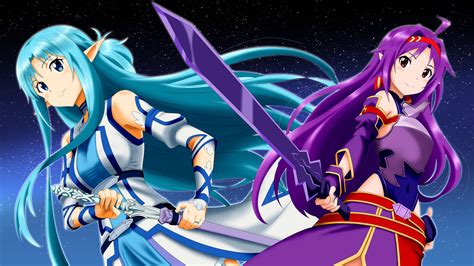 Sword Art Online Asuna And Yuuki UHD 4K Wallpaper | Pixelz