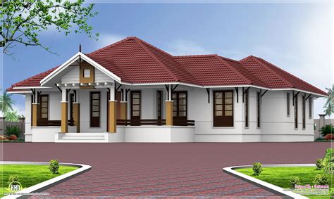 Single floor 4 bedroom home with courtyard | Home Kerala Plans