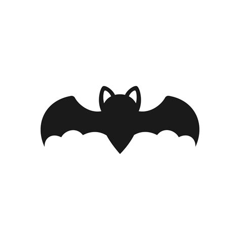 Halloween bat silhouette simple icon logo illustration 11355502 Vector ...