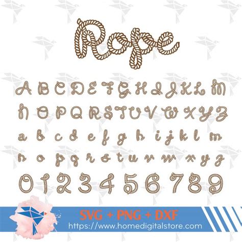 Rope Font SVG, PNG, DXF