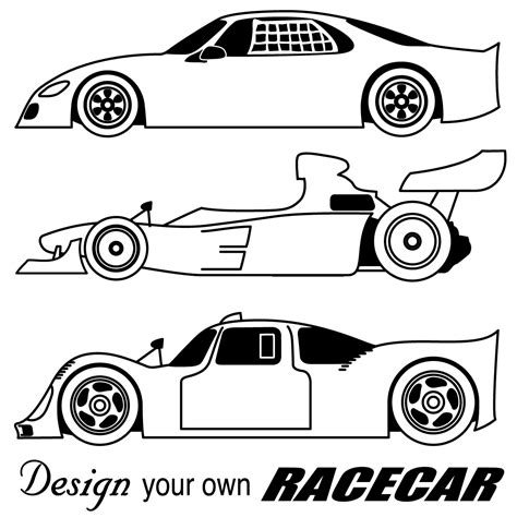 Free Black And White Race Car Clipart, Download Free Black And White ...