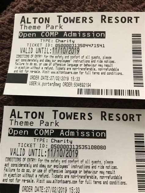 Alton Towers Tickets -SOLD | in Pelton, County Durham | Gumtree