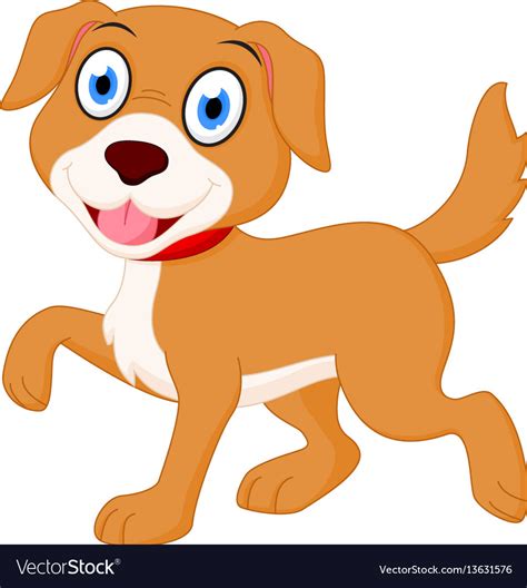 Happy dog cartoon Royalty Free Vector Image - VectorStock