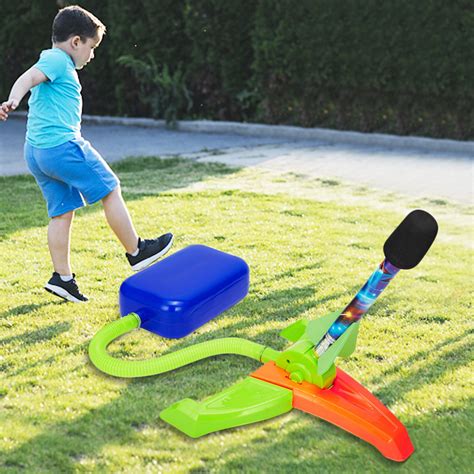 Jump Rocket Launchers for Kids Summer Outdoor Rocket Toys with 4 Foam ...