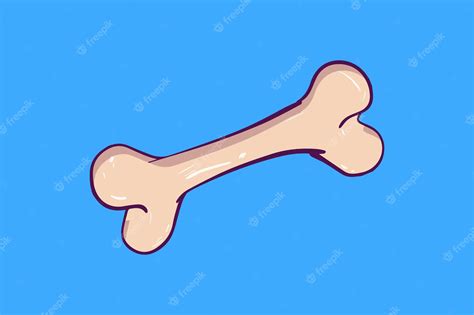 Premium Vector | A cartoon drawing of a bone on a blue background