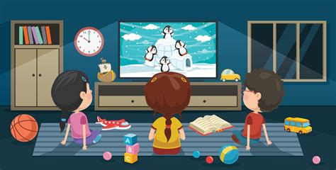 Children Watching Television In A Room 2838640 Vector Art at Vecteezy