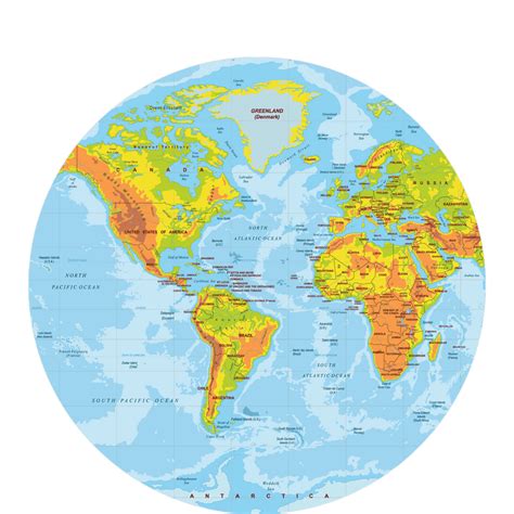 Round World Map Image - Tourist Map Of English