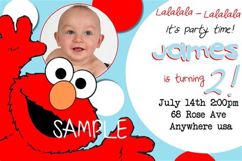 Personalized Elmo Birthday Invitations