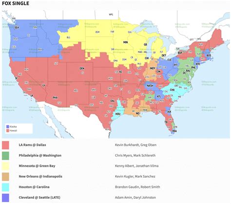 NFL TV Coverage Map Week 8 - Sports Illustrated Arizona Cardinals News ...