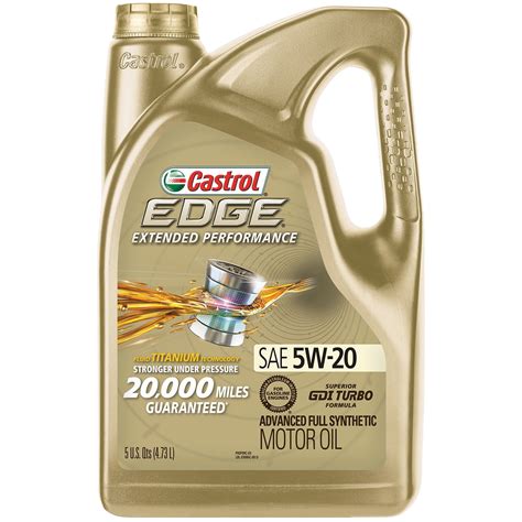 Castrol EDGE Extended Performance 5W-20 Advanced Full Synthetic Motor ...