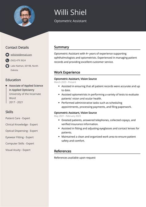 Optometric Assistant Resume: Job Description, Sample & Guide