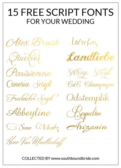 15 Free Script Fonts For Your Wedding | SouthBound Bride