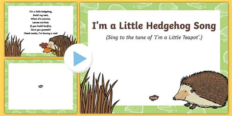 I'm a Little Hedgehog Song PowerPoint