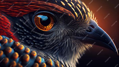 Premium Photo | A close up of a bird's eye and the eye of a bird