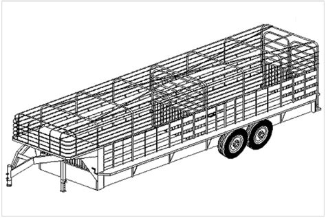 (3224) 6' x 24' LIVESTOCK GOOSENECK TRAILER PLANS