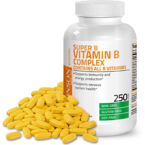 Bronson Vitamin B Complex (Vitamin B1, B2, B3, B6, B9 - Folic Acid, B12 ...