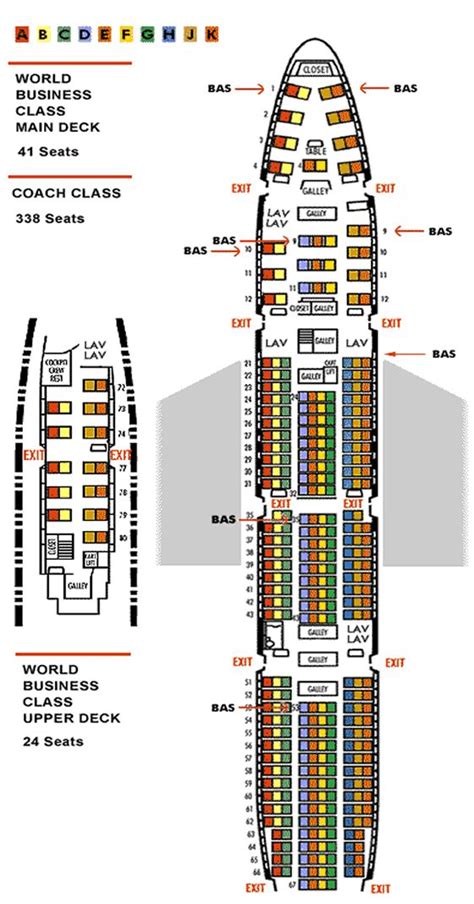 an airplane plan with all the seats labeled