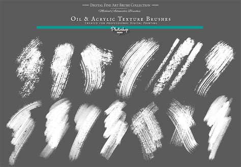 Photoshop Brushes for Painting with Oil Texture - 416 Realistic Brushes ...