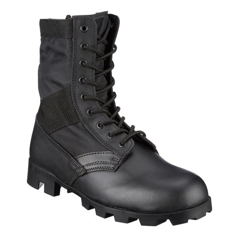 US Army Jungle Leather Boots PANAMA Black Military Surplus - GoMilitar