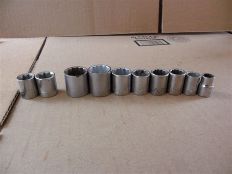 Craftsman 3/8" Drive Shallow Socket Set 12-pt 8-pt Sae 10 Pcs. Usa ...