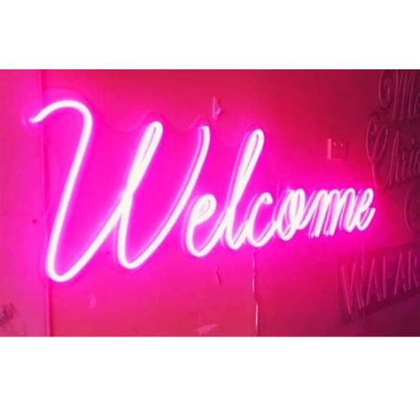 Welcome (Pink) – 800mm x 300mm - Funky Neon