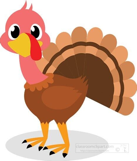 Farm Animal Clipart-cartoon turkey with a big smile on its face