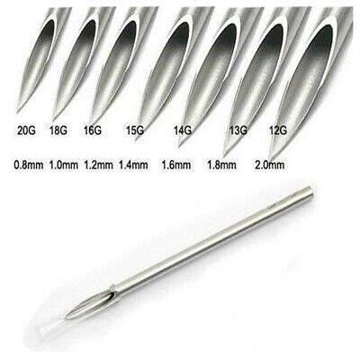 2/5 PCS Hollow Sterilized Pierce Gauge Piercing Needles 12 14 16 18 20g ...