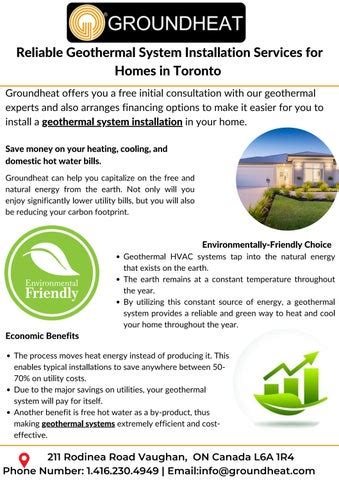 Reliable Geothermal System Installation Services for Homes in Toronto ...