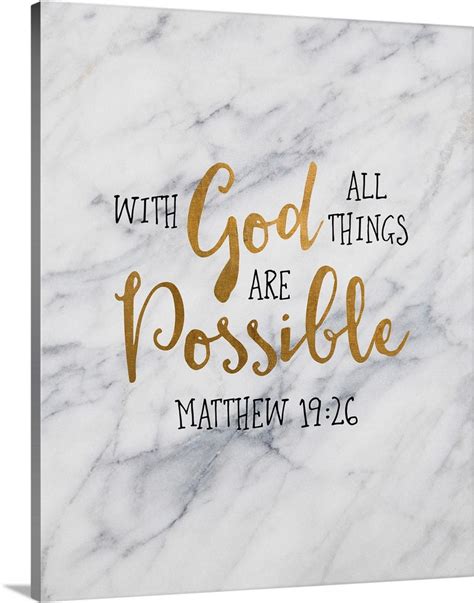 Handlettered Bible Verse - Matthew 19:26 Wall Art, Canvas Prints ...