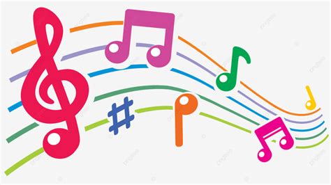 Colorful Music Notes Vector Hd PNG Images, Musical Notes Staff Colored ...