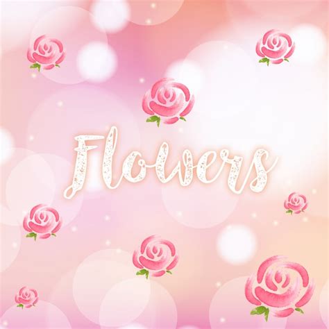 Premium Vector | Background design with roses on pink watercolor texture