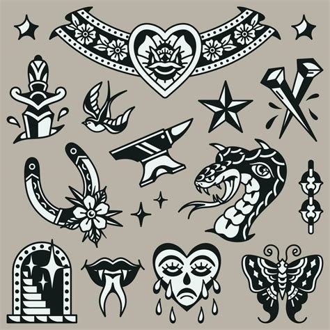 Tattoo flash, premium quality vector design. 26284627 Vector Art at ...